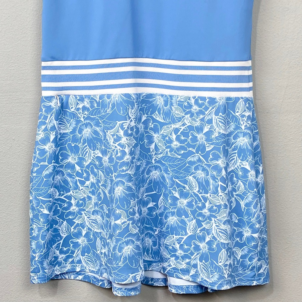 William Murray Golf Dress Shorts Set Womens Size S Blue Floral Sleeveless V-Neck - Picture 9 of 16